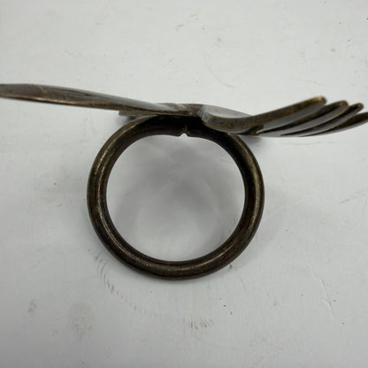 Brass-Tone Fork and Knife Napkin Rings 28mm Inner Diameter Lot of 5