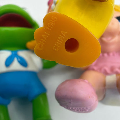 Vintage 1986 McDonald's Muppet Babies Toys Lot of 4 Kermit Piggy Fozzie Gonzo