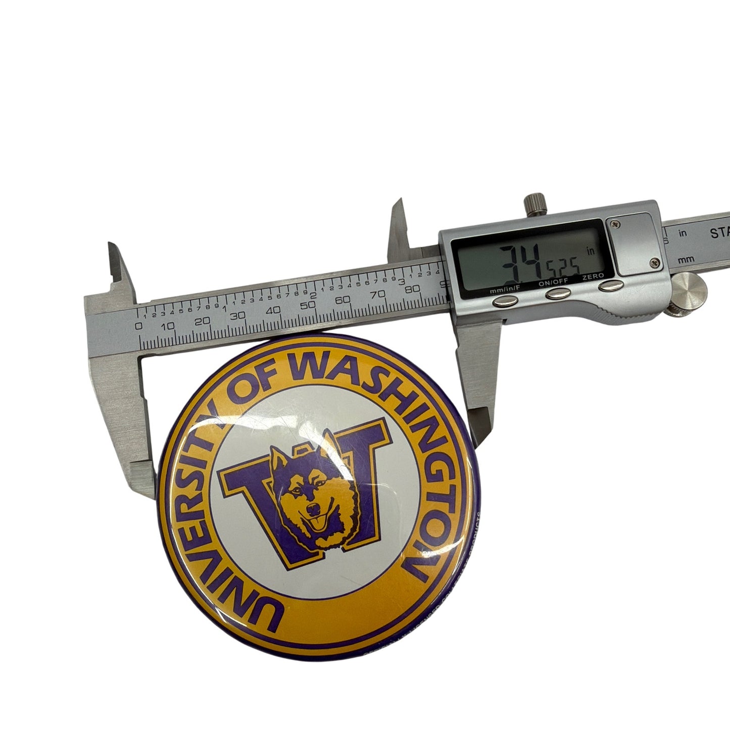 Vintage University of Washington Huskies WinCraft 3.5" Pinback Button PurpleGold