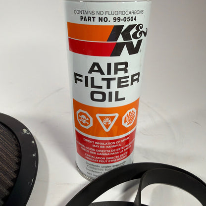K&N Round Air Filter with Sealing Strip and Air Filter Oil 99-0504