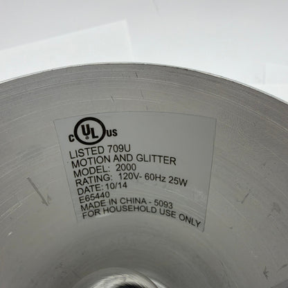 Silver Motion and Glitter Lamp Model 2000 6 Inch Tested Working