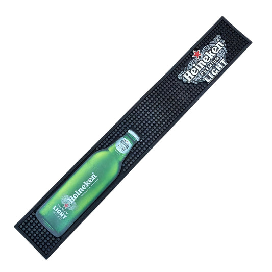 Heineken Premium Light 24 in Rubber Bar Rail Spill Mat Runner Black