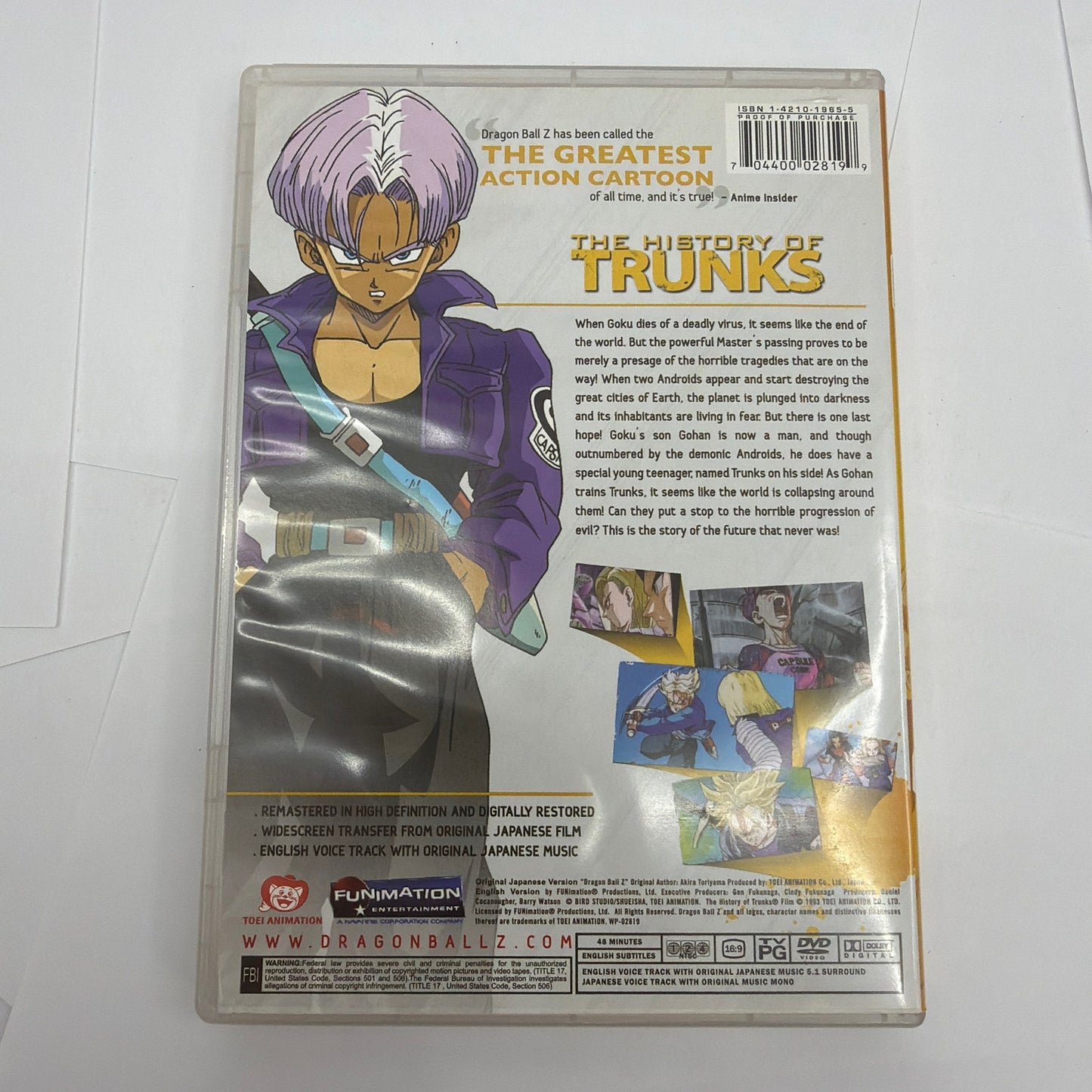 Dragon Ball Z The History of Trunks DVD 2009 Digitally Remastered Funimation
