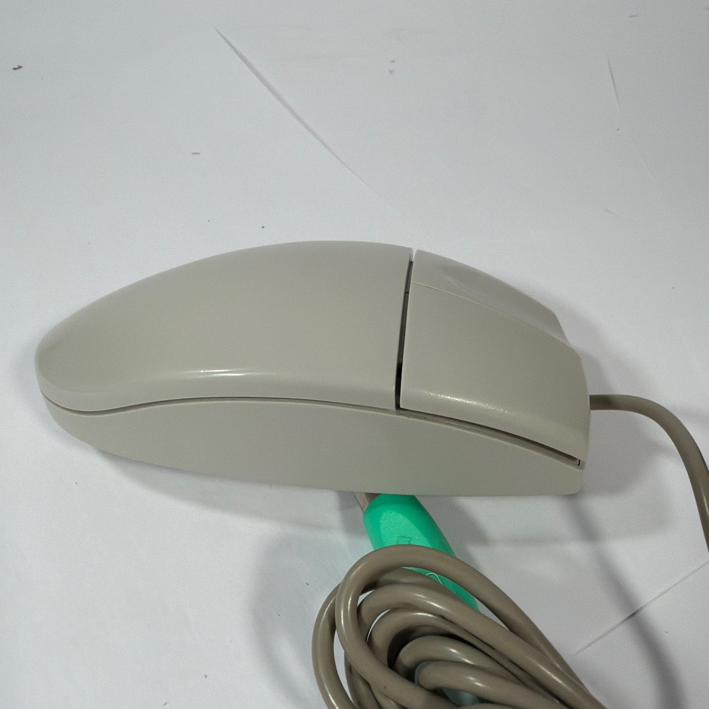 M-S34 Wired PS/2 Computer Mouse Beige/Gray Tested Working