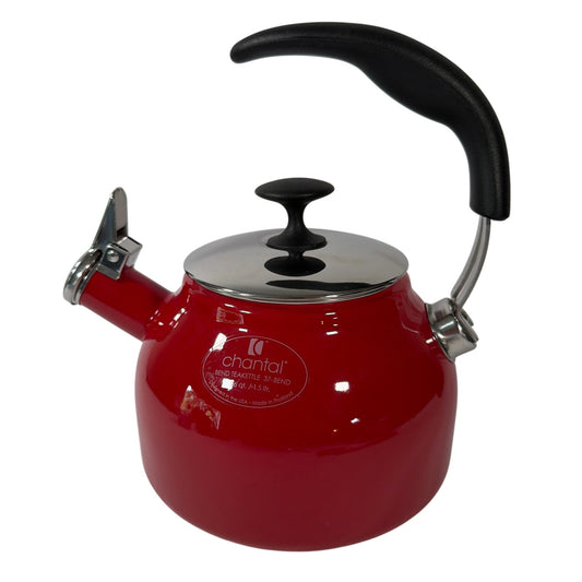 Chantal Bend Teakettle 37-BEND Red 1.6 Qt Whistling Tea Kettle