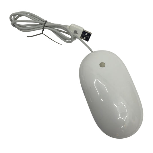 Apple Mighty Mouse A1152 Wired USB Mouse White Tested Working