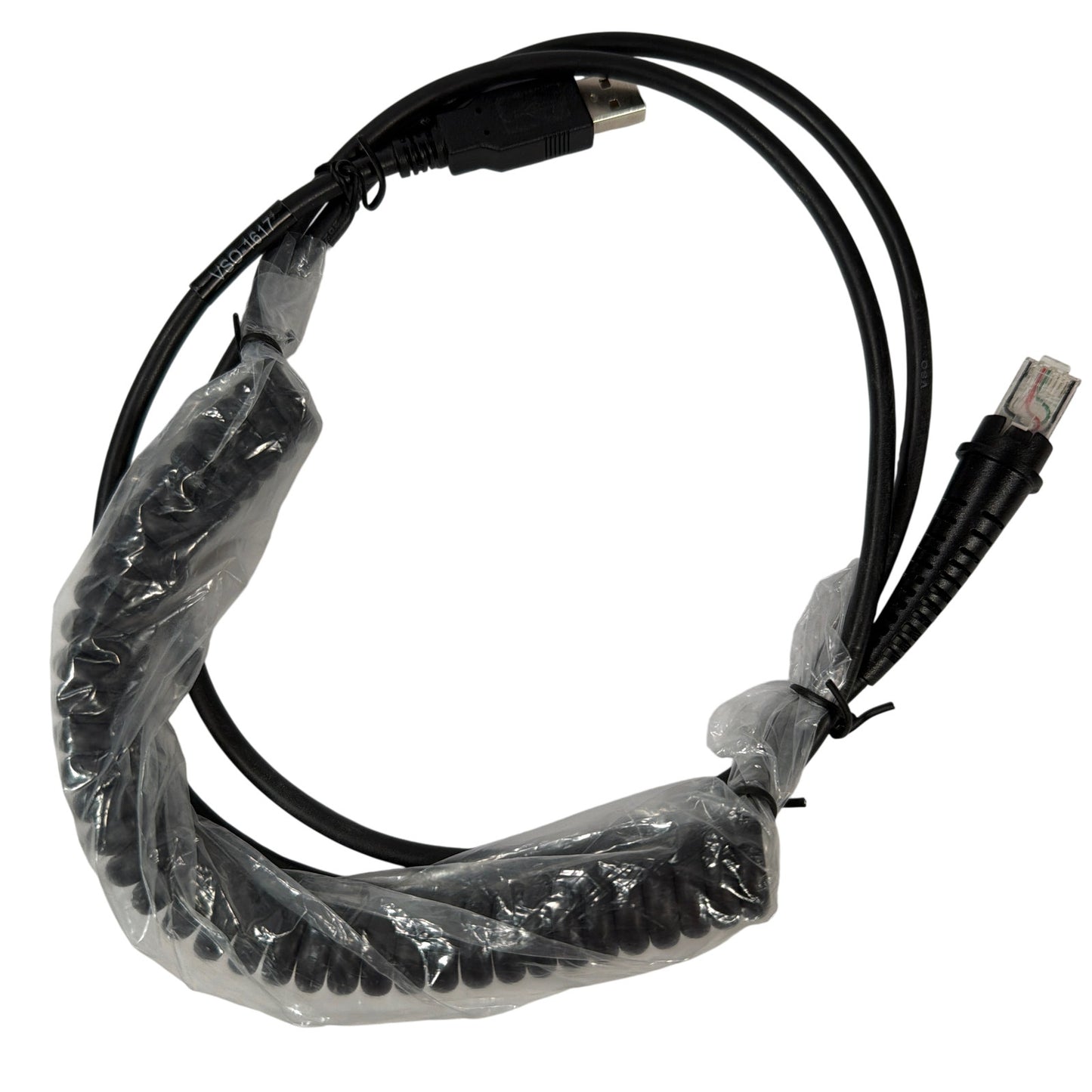 Honeywell VSO-1617 Coiled USB-A to Modular RJ Barcode Scanner Cable