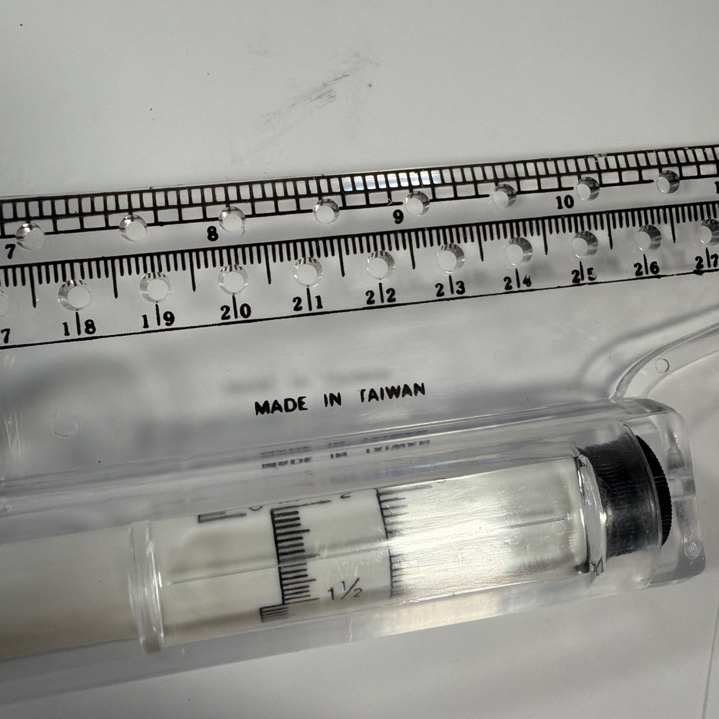 30cm Clear Drafting Ruler with Protractor and Formula Tube Made in Taiwan