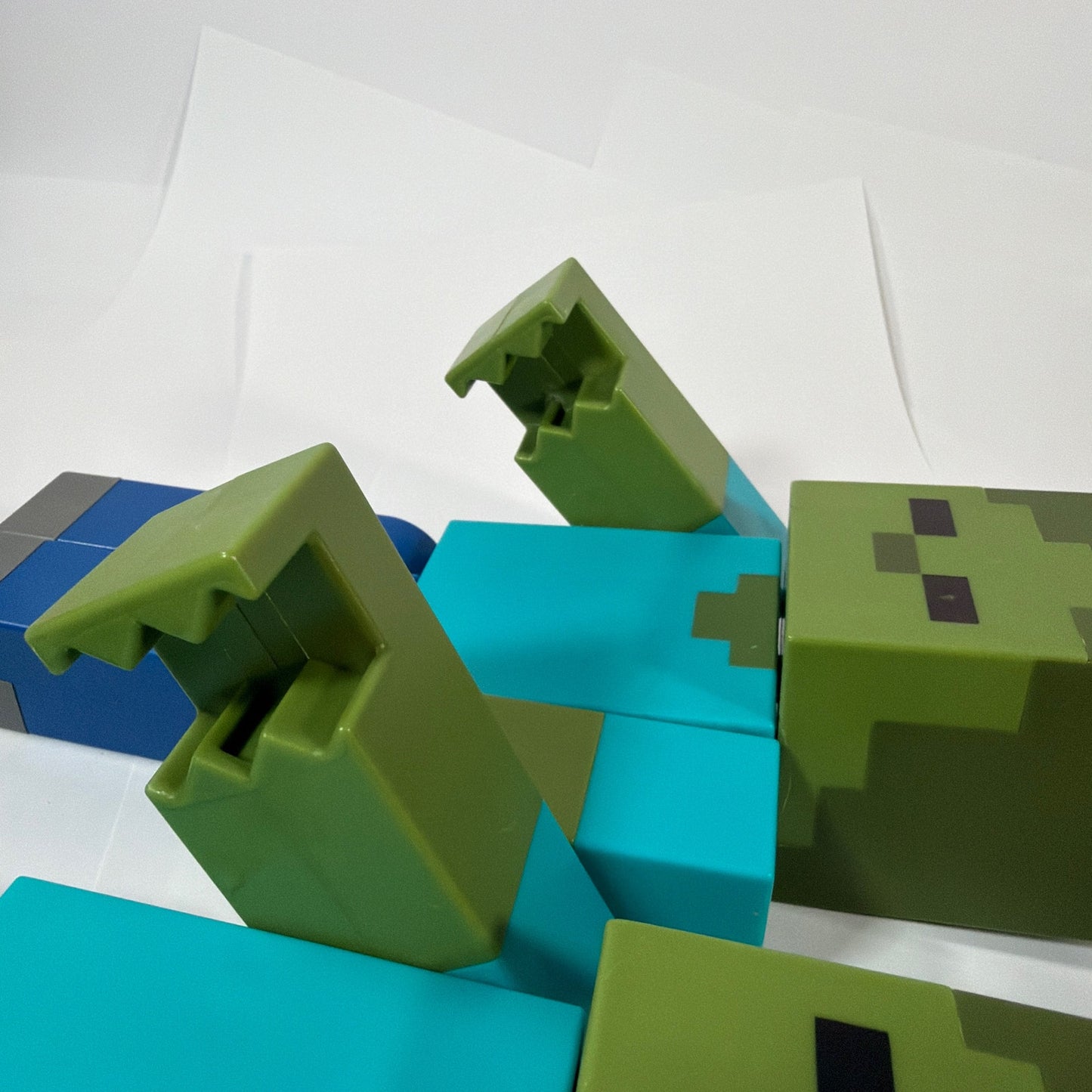 Minecraft Zombie Large Scale Action Figures Lot of 2 Approx 8.5 in