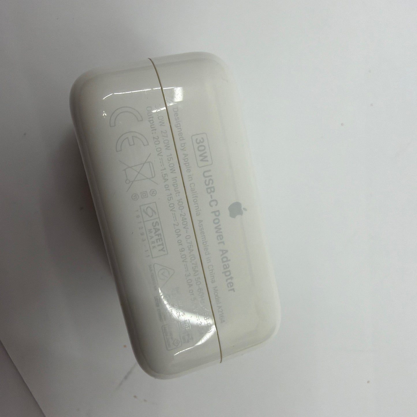 Genuine Apple A2164 30W USB-C Power Adapter White