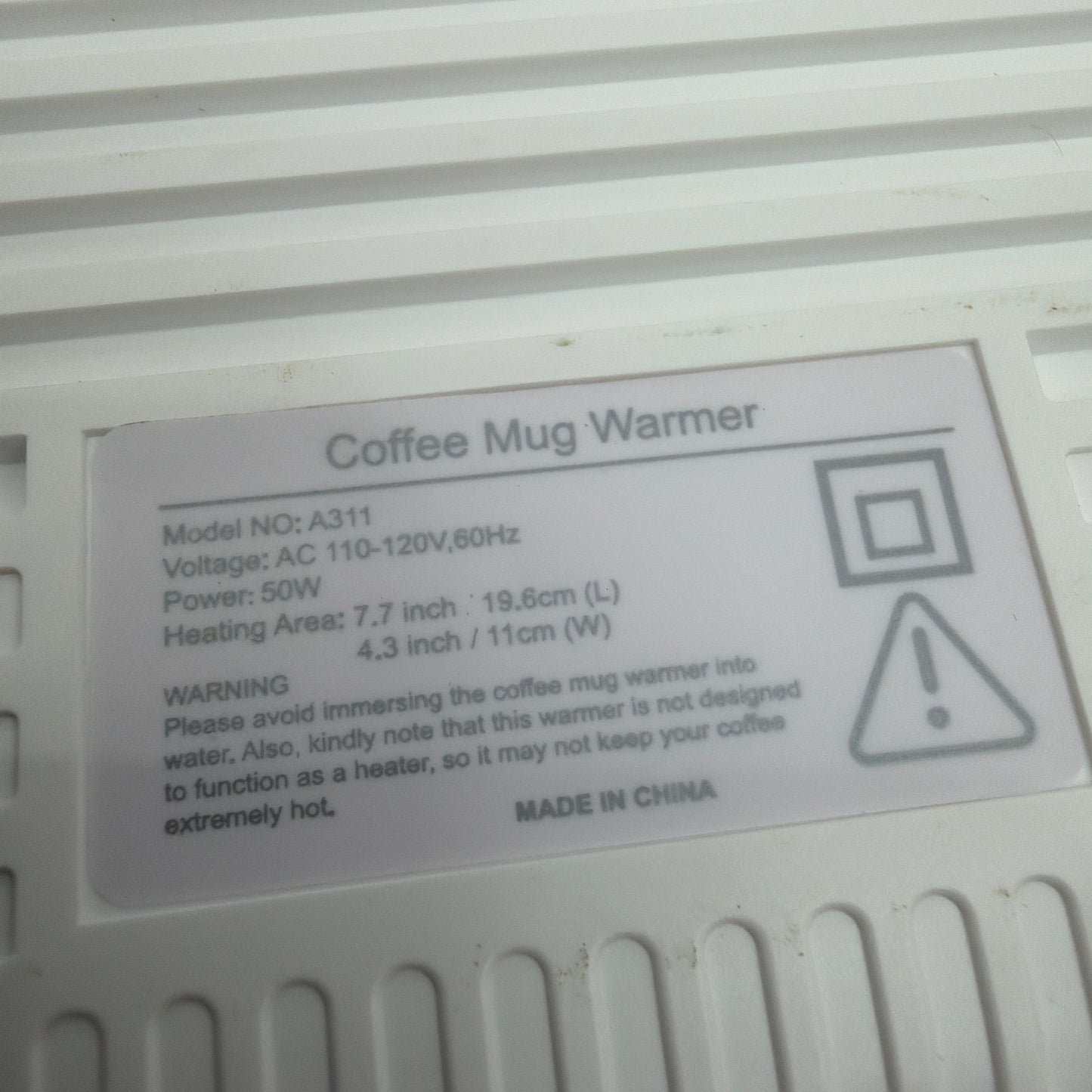 Electric Coffee Mug Warmer Model A311 50W Black/White Hot Plate Tested Working