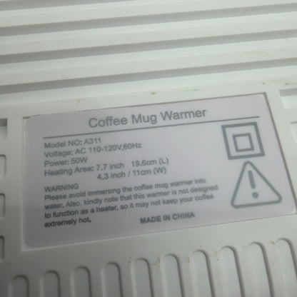 Electric Coffee Mug Warmer Model A311 50W Black/White Hot Plate Tested Working