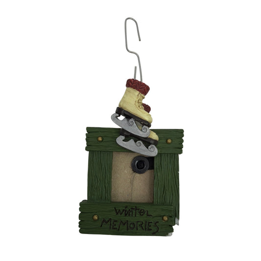Winter Memories Hanging Mini Photo Frame Ornament Ice Skates