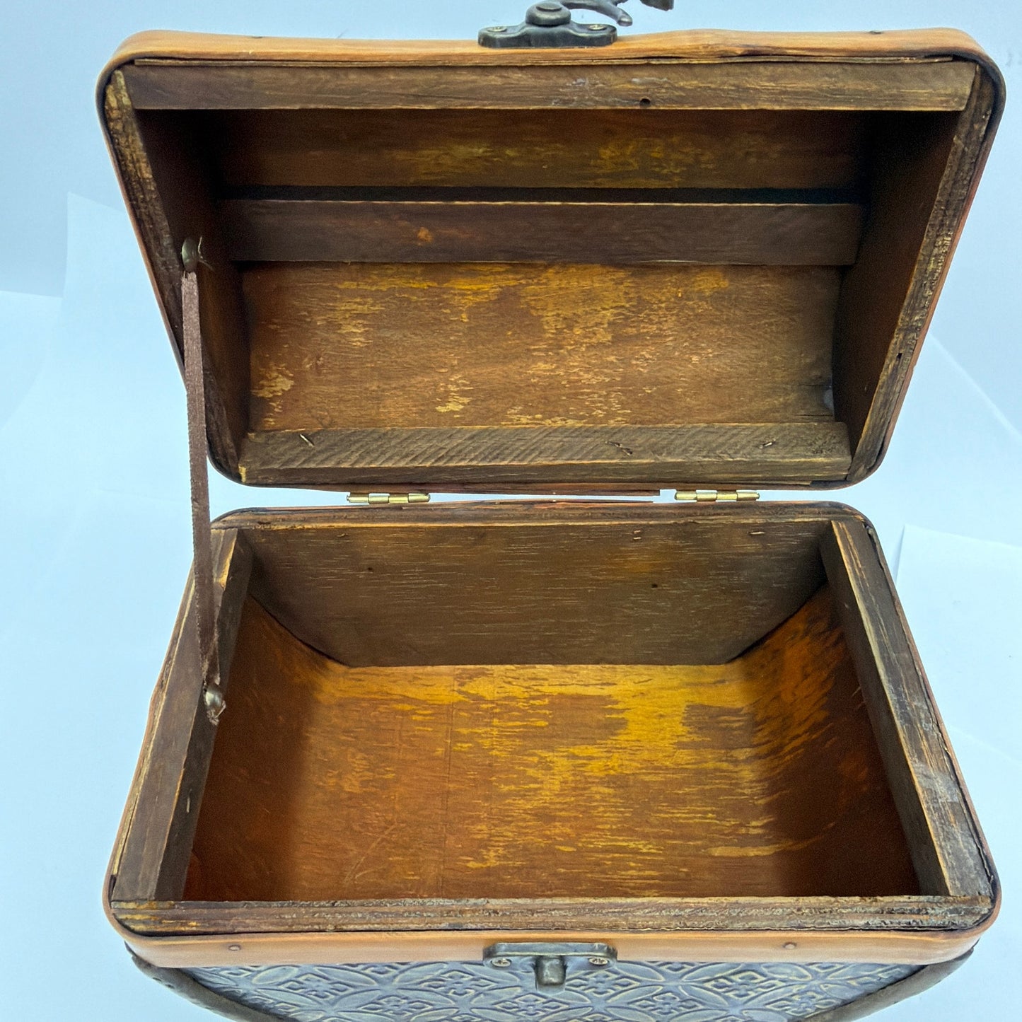 HD Designs Small Wooden Treasure Chest Decorative Trinket Box Brown Black Gold