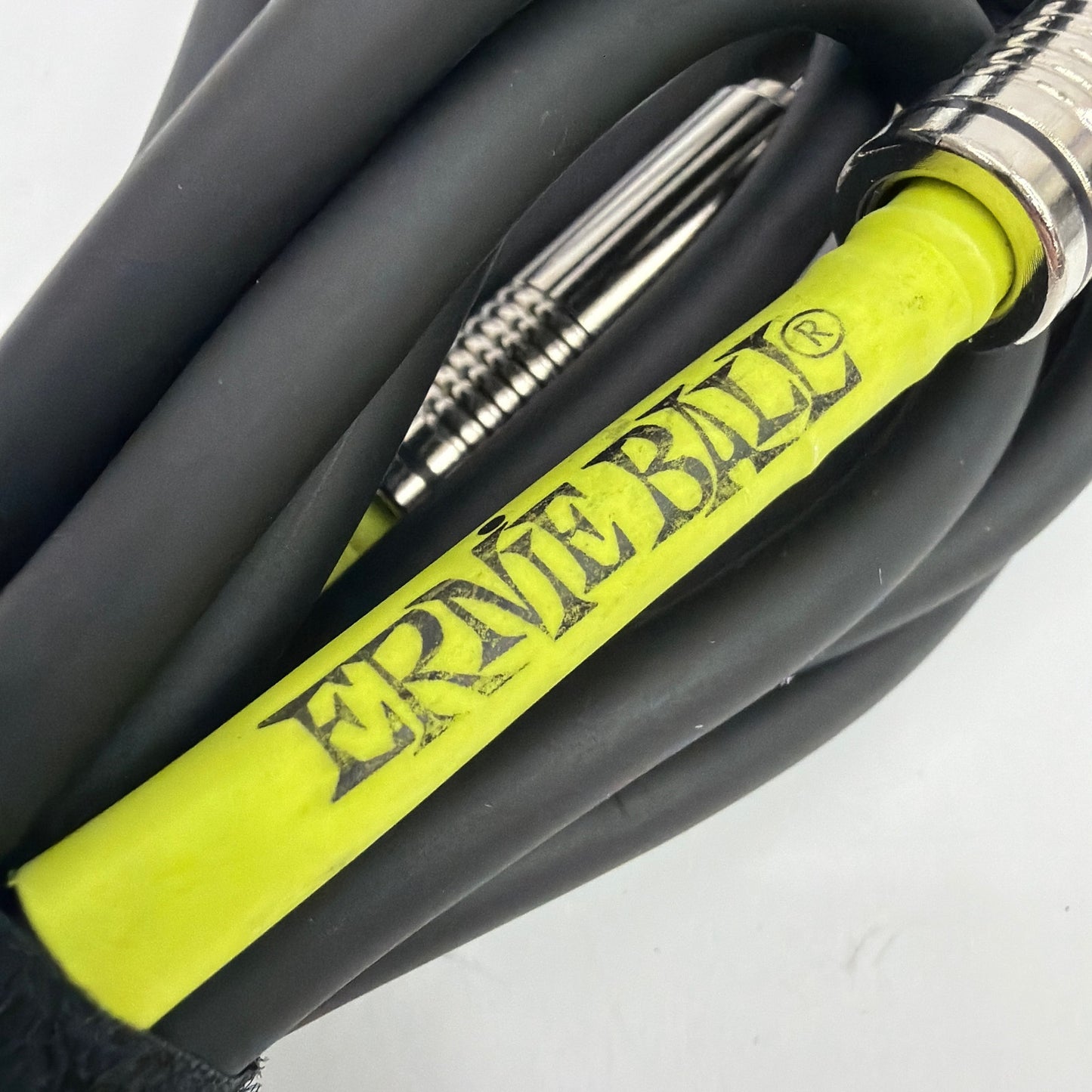 Ernie Ball 1/4 in Instrument Cable Black/Green Straight to Straight