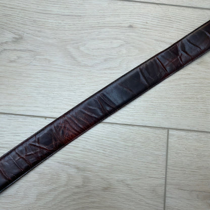 The Ritz Accessories Collection Genuine Leather Belt Brown Brass Buckle Size M ￼