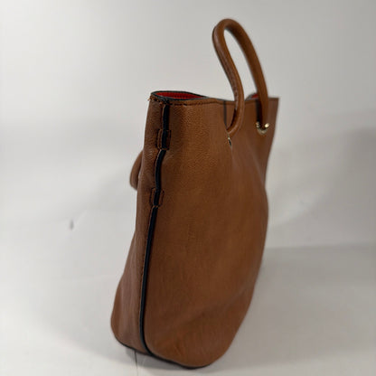Calvin Klein Brown Tote Handbag with Orange Interior Approx 9 x 7 x 3