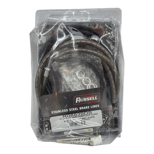 Russell R08839DS Stainless Rear Brake Line for Harley Softail FLST FLSTC FLSTF
