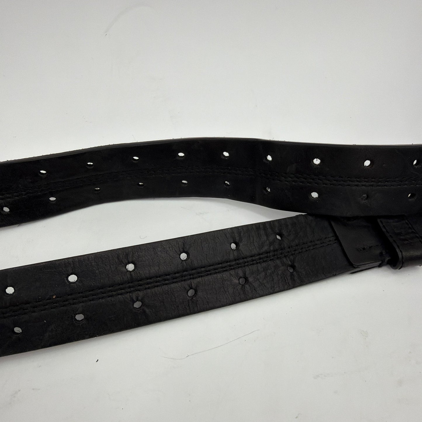 Carhartt Black Leather Belt Size 34 Double-Prong Buckle