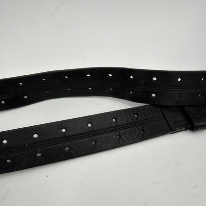 Carhartt Black Leather Belt Size 34 Double-Prong Buckle