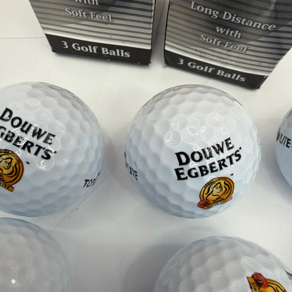 Top Flite Long & Soft Distance Golf Balls Douwe Egberts Logo Lot of 6