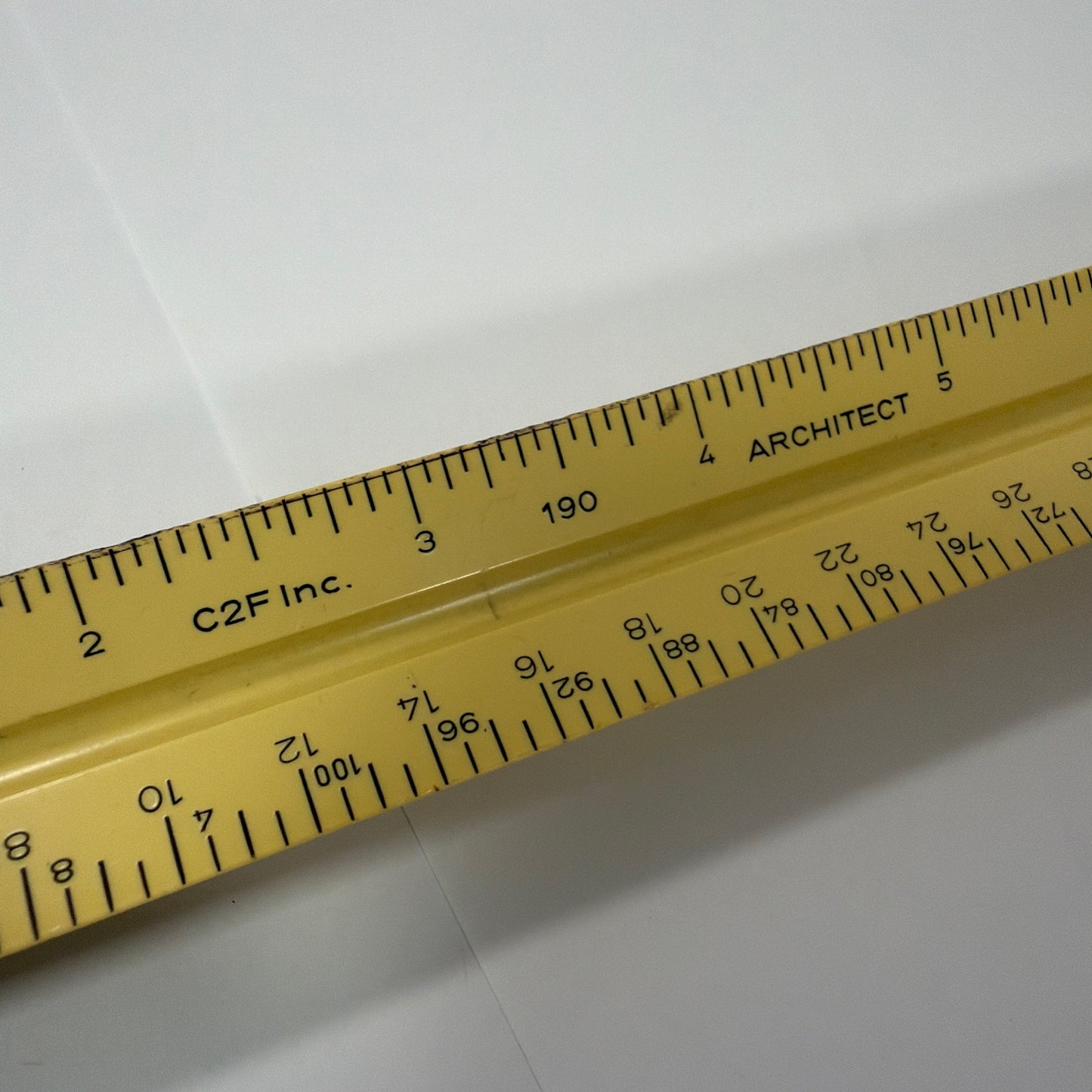 C2F Inc 190 Architect Scale Ruler U.S. Std Made in Germany Yellow