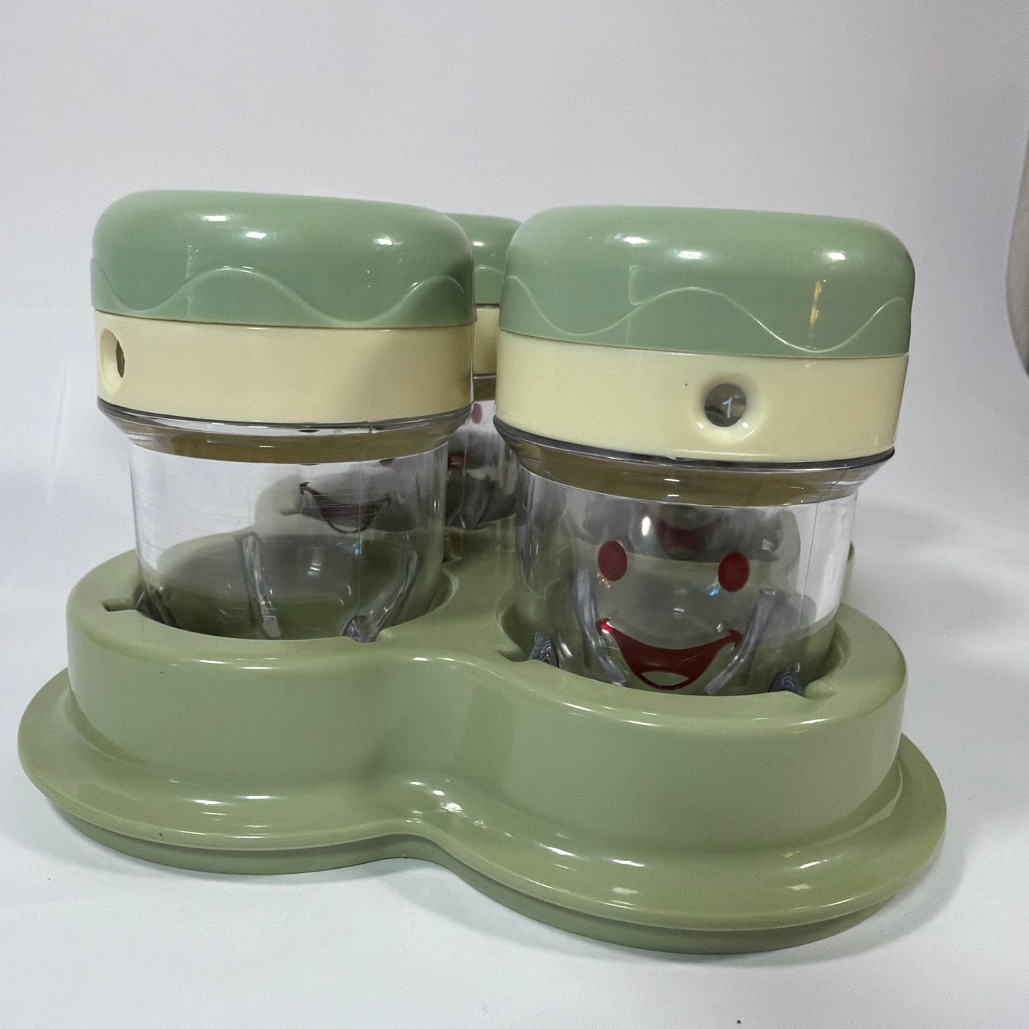 Baby Bullet Baby Food Storage Cups Set of 6 with Tray Green/Cream