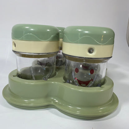 Baby Bullet Baby Food Storage Cups Set of 6 with Tray Green/Cream