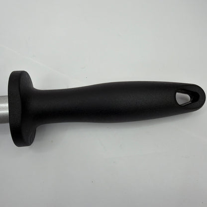 Winco Acero KFP-122 12 in Oval Diamond-Coated Sharpening Steel Black Handle NSF