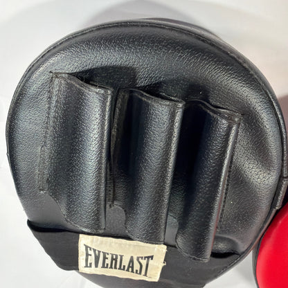 Everlast Boxing Punch Mitts Red Black Focus Pads Pair