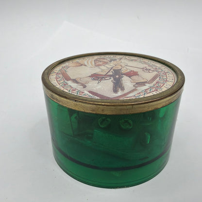 Enesco Lucie Attwell Let It Snow Music Box Green 1990 Taiwan Tested