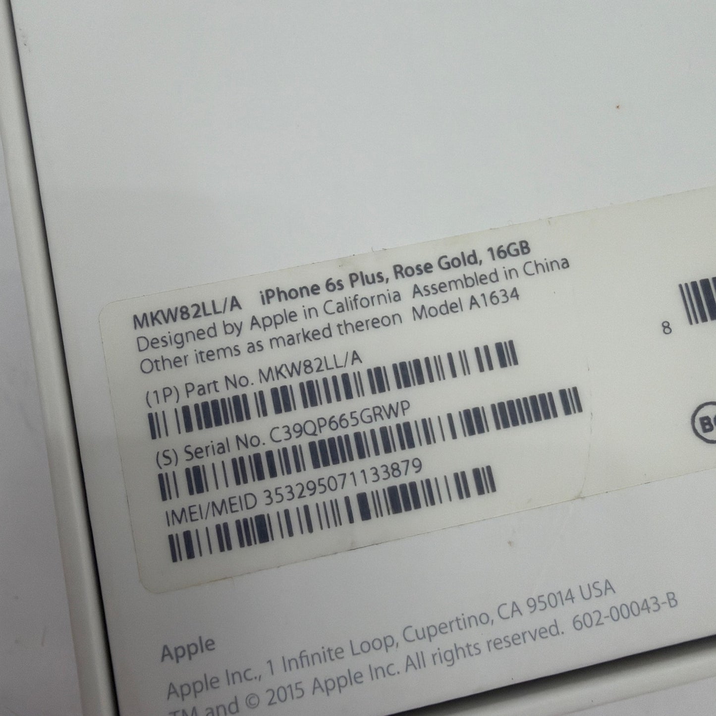 Apple iPhone 6s Plus 16GB Rose Gold Unlocked Model A1634 Parts/Repair