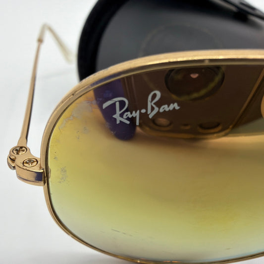 Ray-Ban RB3479 001/70 Sunglasses Gold Frame Mirrored Lens 58-14