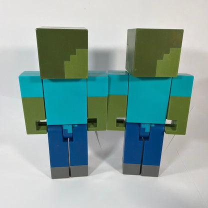 Minecraft Zombie Large Scale Action Figures Lot of 2 Approx 8.5 in