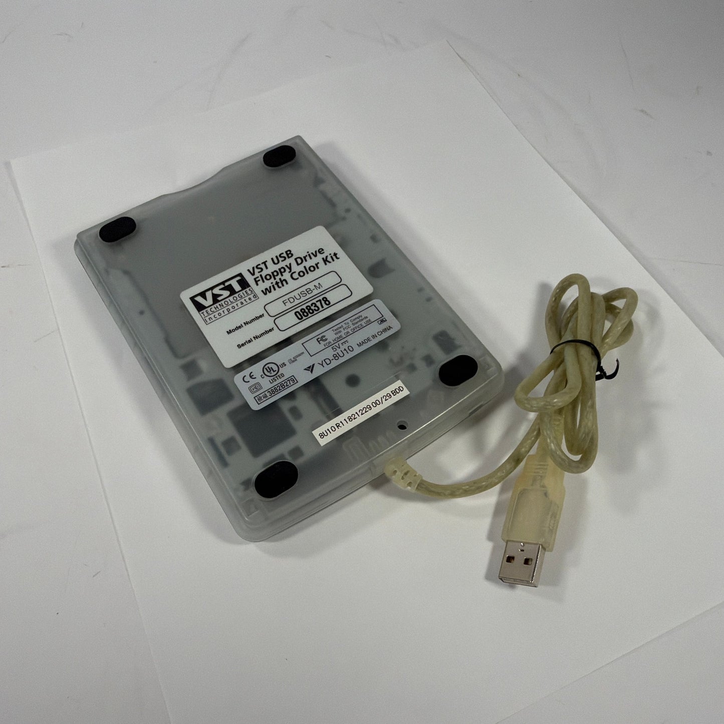 VST FDUSB-M External USB 3.5 Floppy Disk Drive Blue Clear