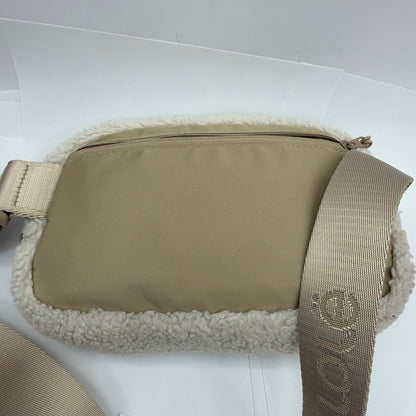 Lole Sherpa Fleece Belt Bag Tan Cream Crossbody Waist Pack