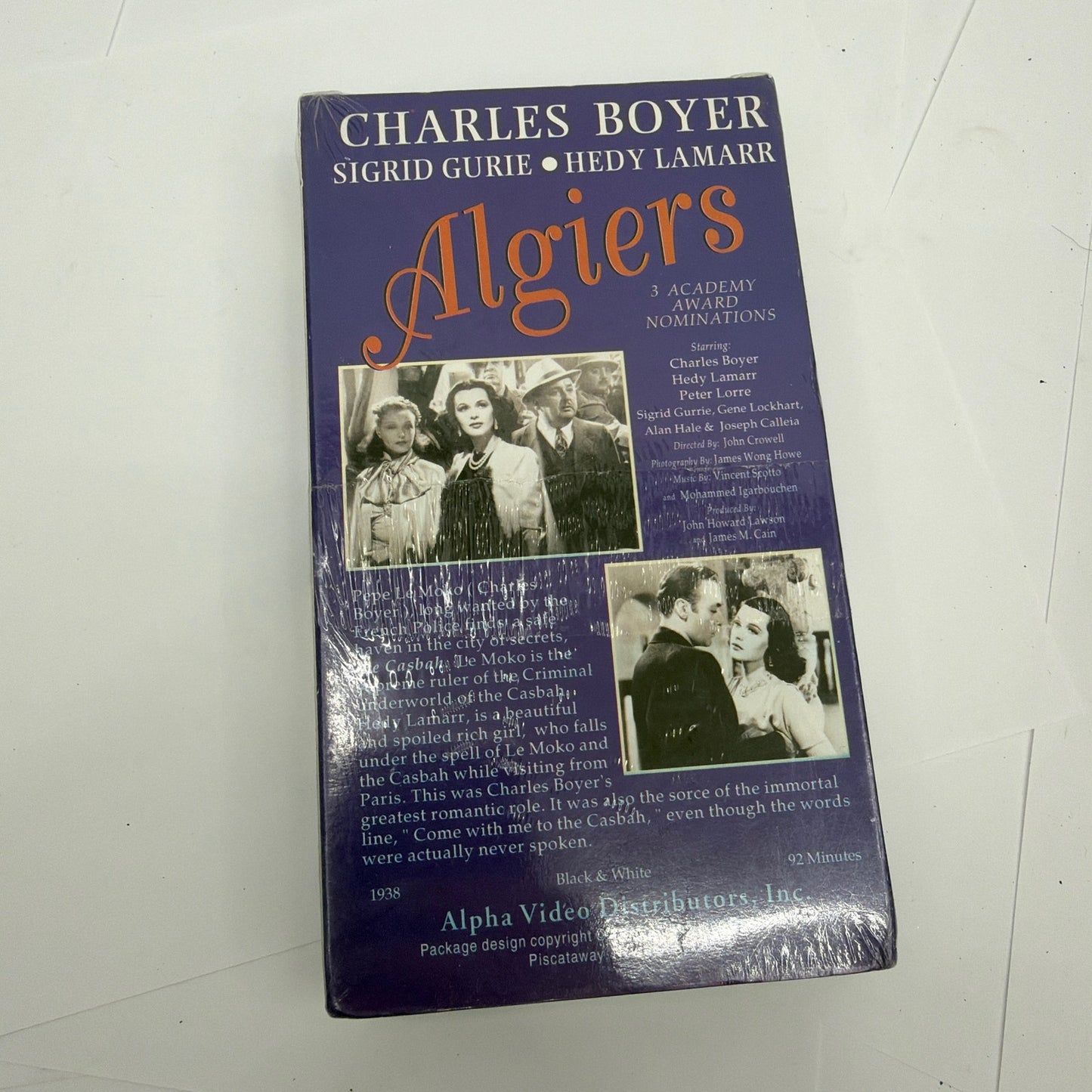 Algiers VHS Sealed Alpha Video Charles Boyer Hedy Lamarr Sigrid Gurie