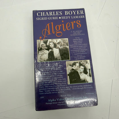 Algiers VHS Sealed Alpha Video Charles Boyer Hedy Lamarr Sigrid Gurie