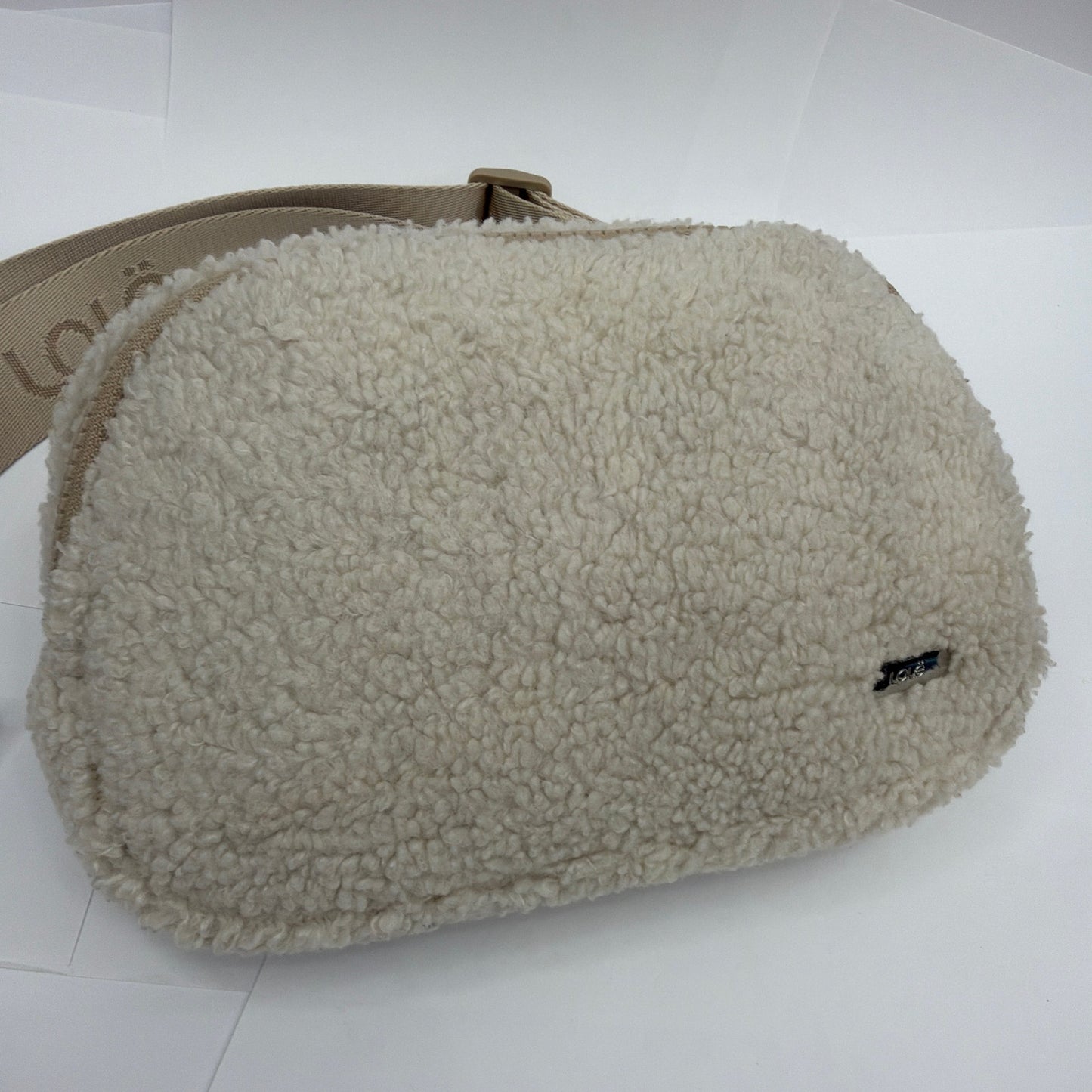 Lole Sherpa Fleece Belt Bag Tan Cream Crossbody Waist Pack