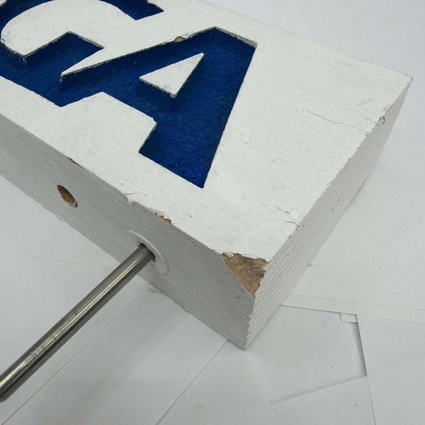 USGA Wood Golf Tee Marker Sign With Metal Stakes 10 Inch