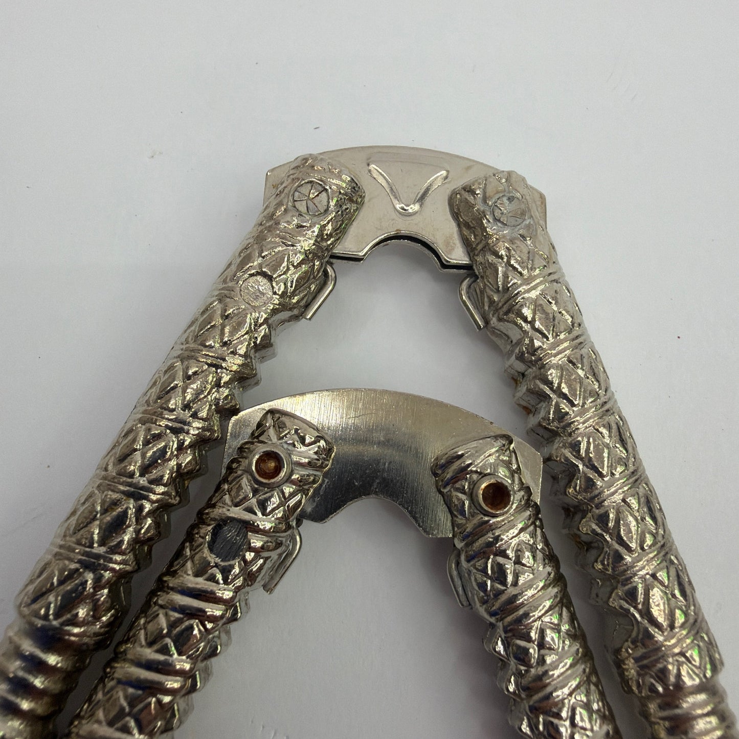 Ornate Silver-Tone Metal Nutcracker Set with 2 Picks