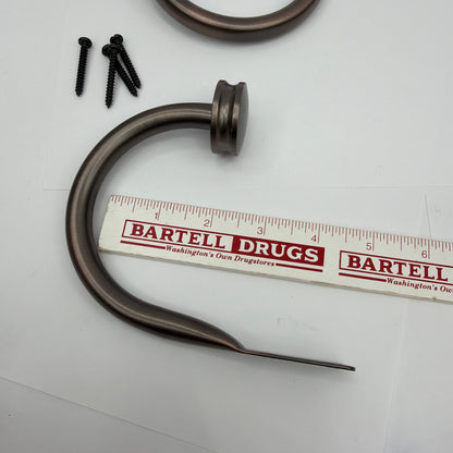 Set of 2 Oil Rubbed Bronze Scroll Curtain Holdbacks with Screws