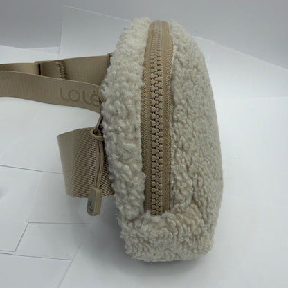 Lole Sherpa Fleece Belt Bag Tan Cream Crossbody Waist Pack
