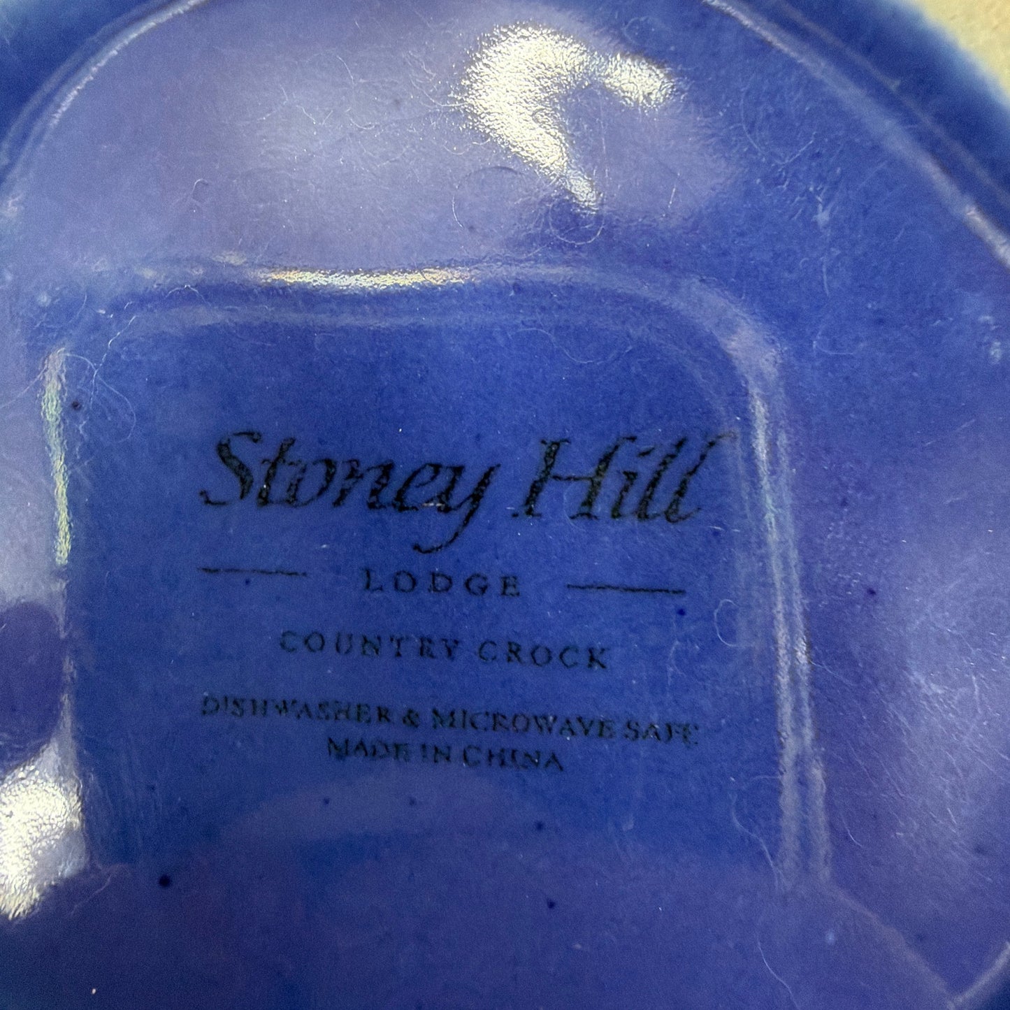 Storey Hill Lodge Country Crock Blue Stoneware 9-Piece Dinnerware Set 3 Each