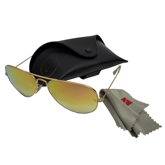 Ray-Ban RB3479 001/70 Sunglasses Gold Frame Mirrored Lens 58-14