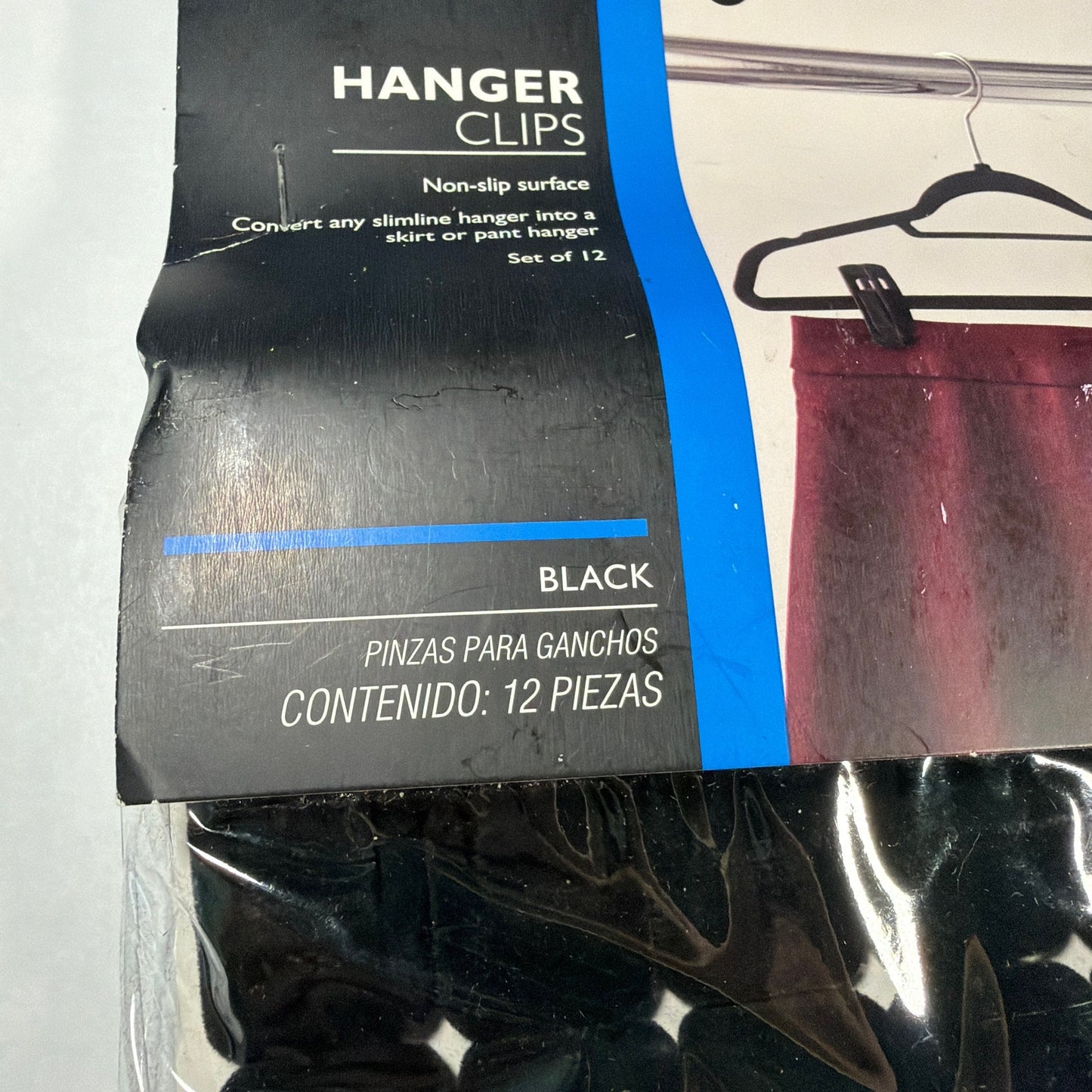 ORG Well Organized Black Hanger Clips Set of 12 for Slimline Hangers