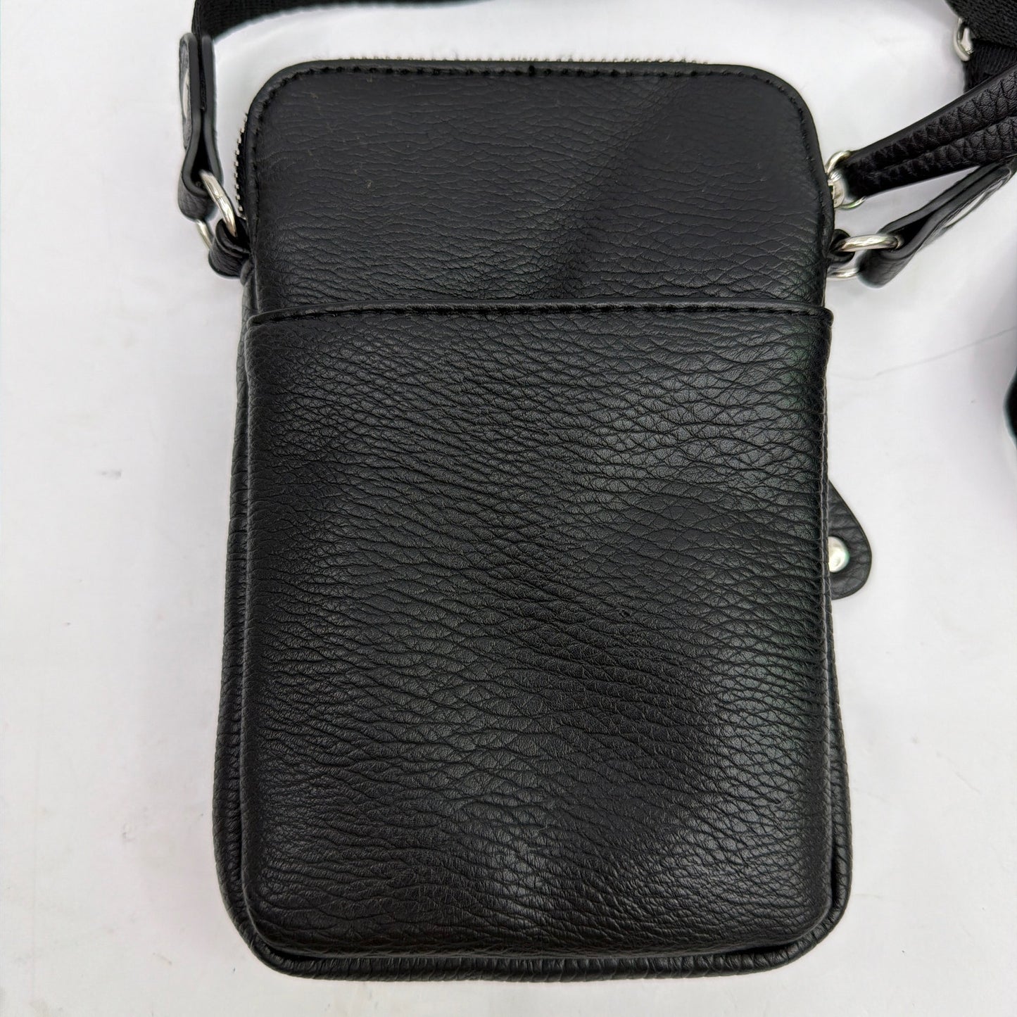 Sondra Roberts Squared Black Leather Crossbody Bag 4.5 x 7.5 x 1