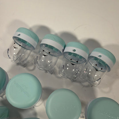 NutriBullet Baby Food Storage Cups with Lids Teal Lot of 11