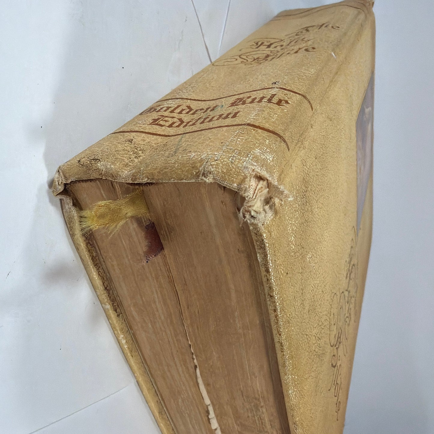Vintage Golden Rule Edition Holy Bible Tan Cover