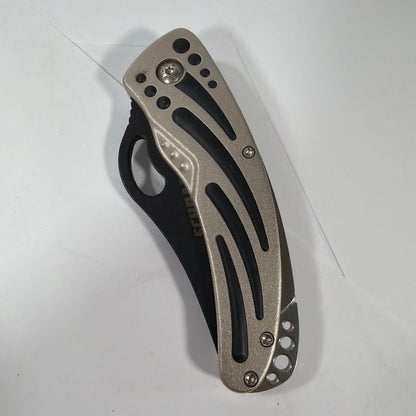 Schrade Aviator Folding Pocket Knife Partially Serrated Black Blade